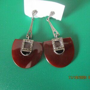 vintage crown trifari sterling silver onyx